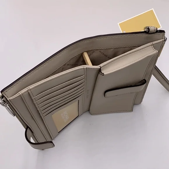 MICHAEL KORS LARGE DOUBLE ZIP WRISTLET LIGHT SAND MULTI COLOR - Picture 7 of 16